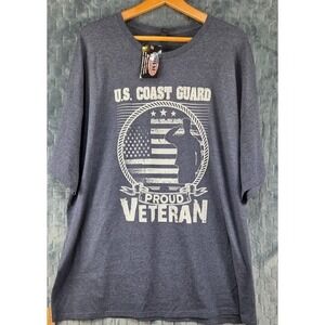 U.S. Coast Guard, Veteran, PROUD, 100% Cotton Blue T-Shirt, Military‎ 3XL